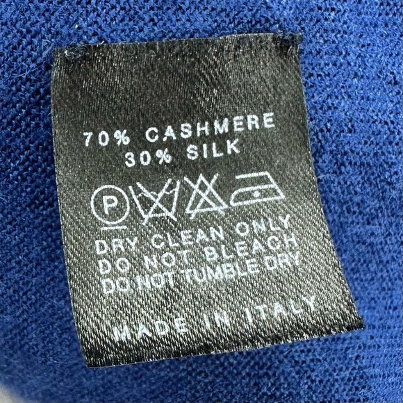 Manrico Cashmere silk blue purple open cardigan sweater large - Picture 3 of 15